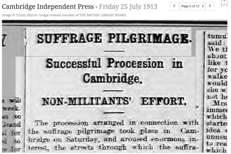 130725 Suffrage Pilgrimage Headline